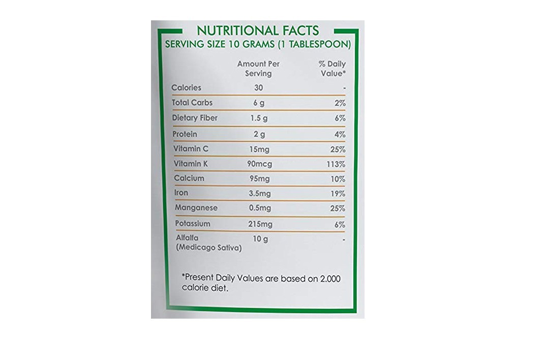 Holy Natural Alfalfa Powder    Pack  100 grams
